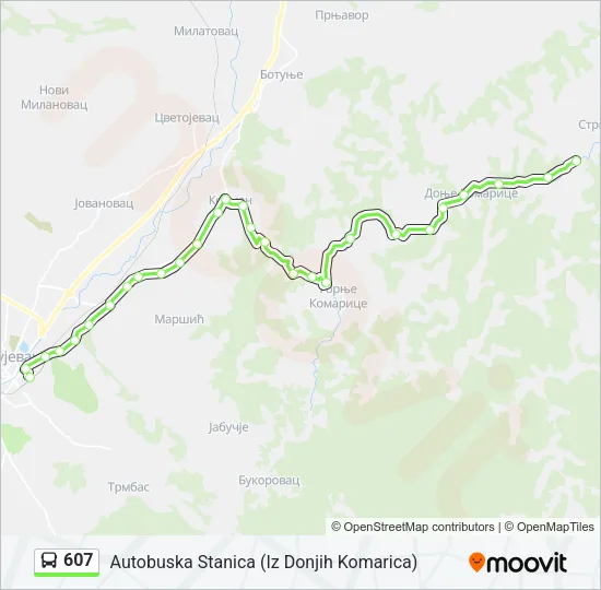607 Bus Line Map