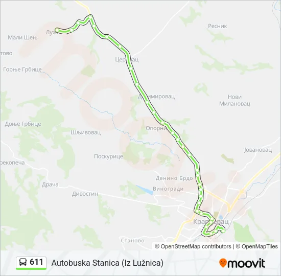 611 Bus Line Map