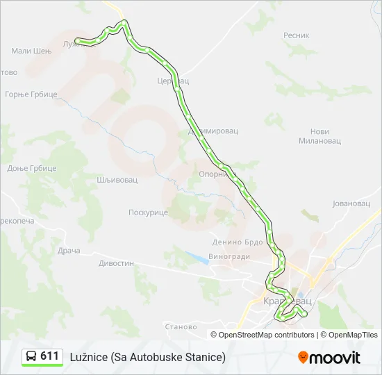 611 Bus Line Map