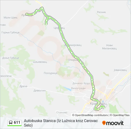 611 Bus Line Map