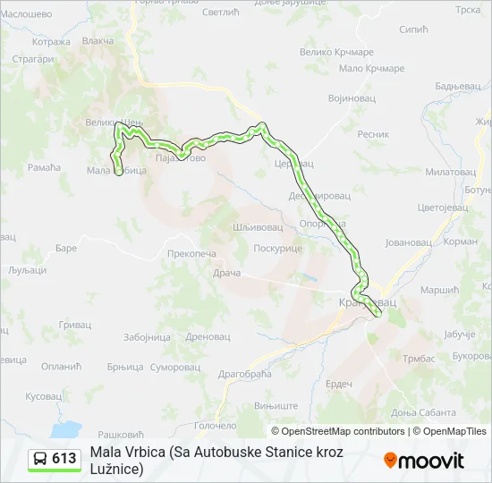 613 Bus Line Map