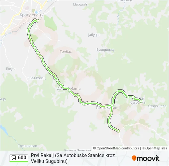 600 Bus Line Map