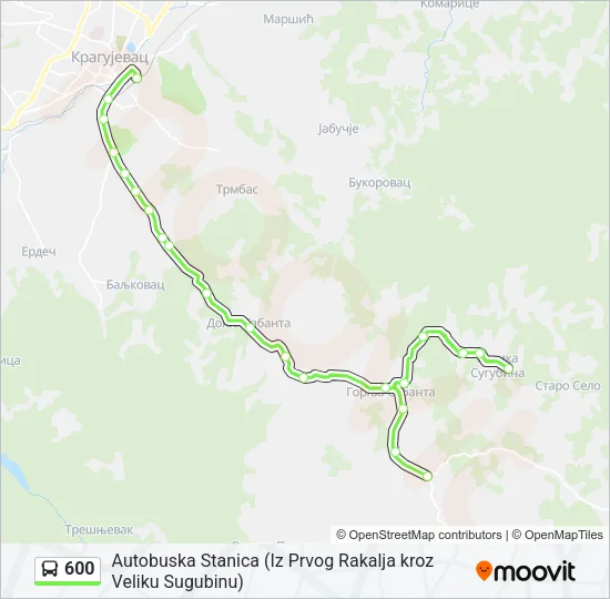 600 Bus Line Map