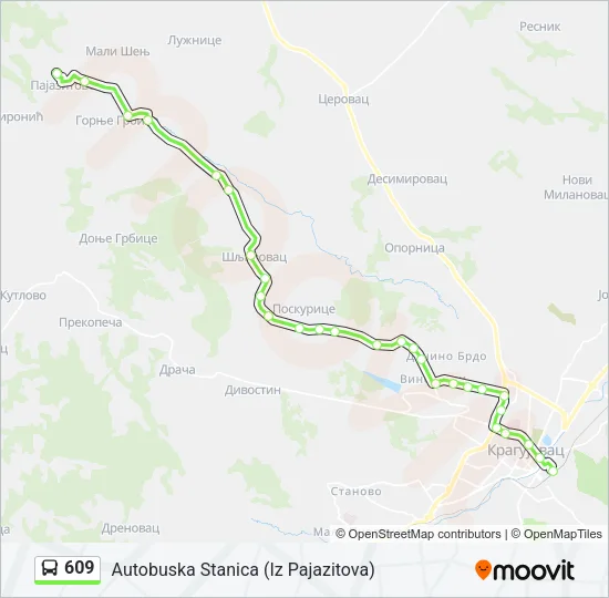 609 Bus Line Map