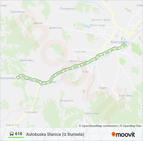 610 Bus Line Map