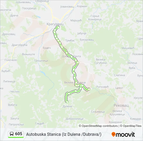 605 Bus Line Map