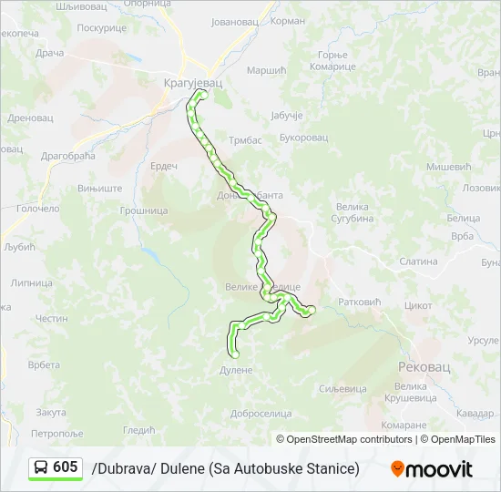 605 autobus mapa linije