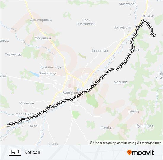 1 bus Line Map