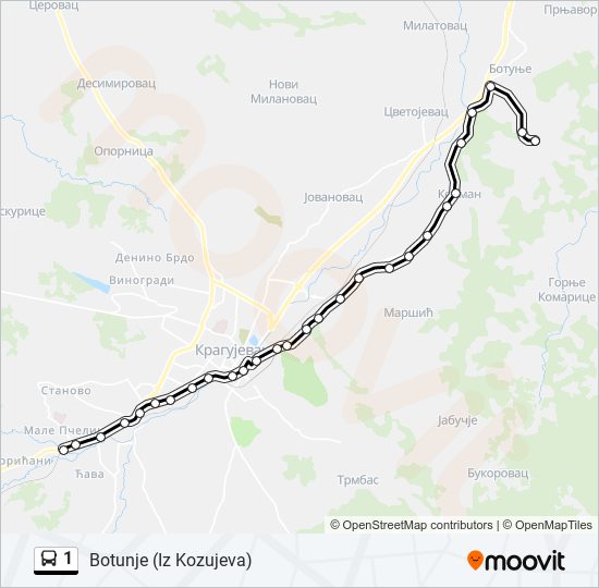 1 bus Line Map