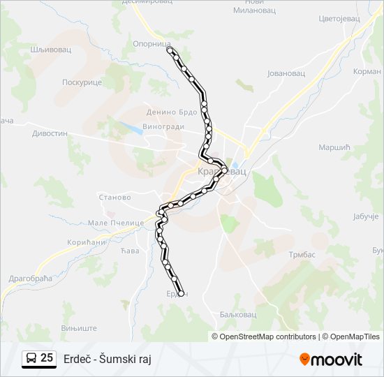 25 autobus mapa linije