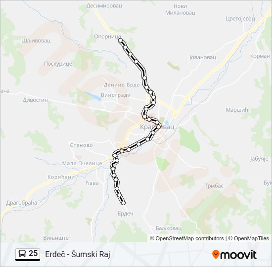 25 autobus mapa linije