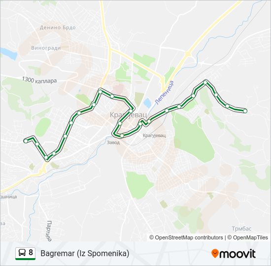 8 autobus mapa linije