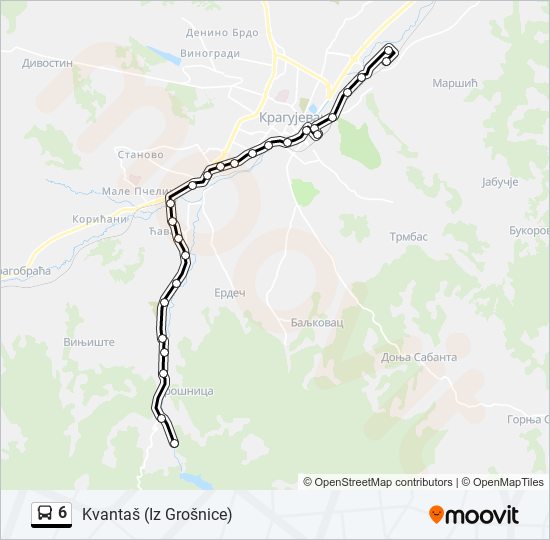 6 bus Line Map