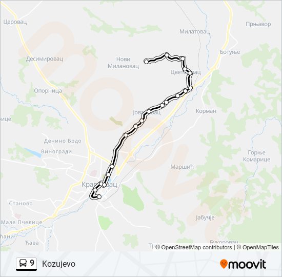 9 bus Line Map