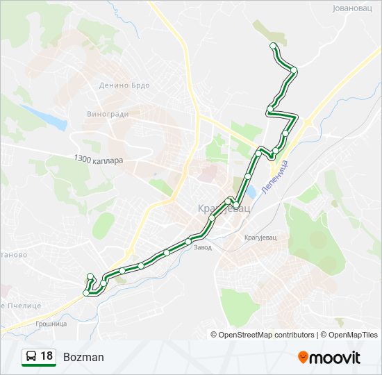 18 bus Line Map