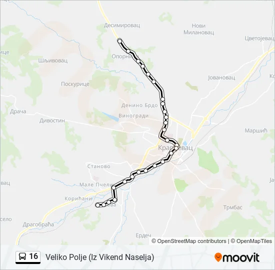 16 Bus Line Map
