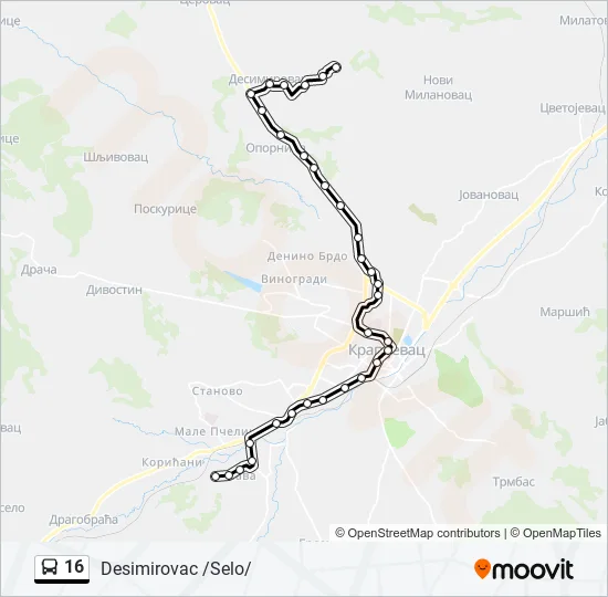 16 Bus Line Map