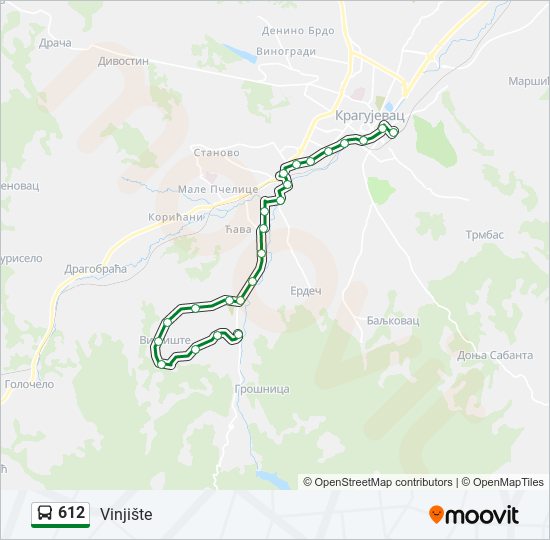 612 bus Line Map