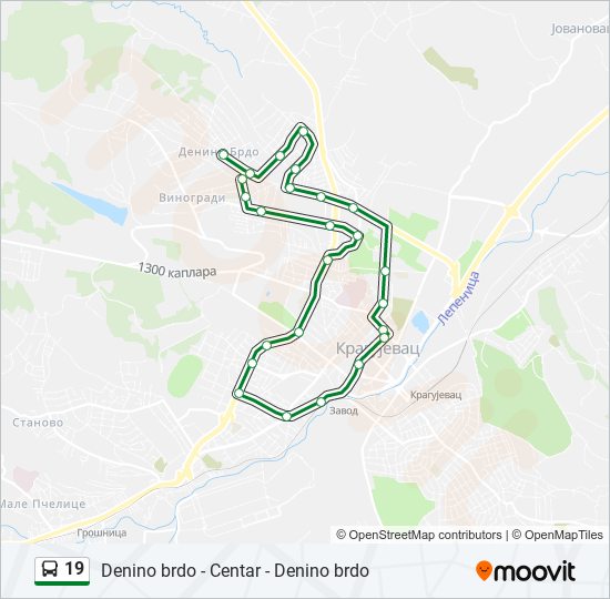 19 bus Line Map