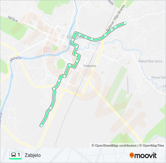 1 autobus mapa linije