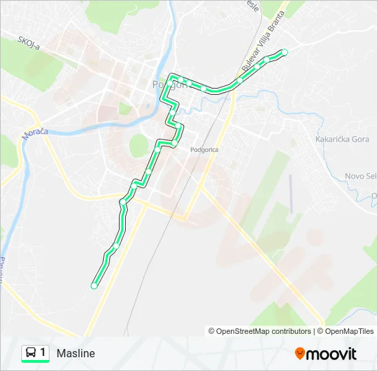 1 Bus Line Map