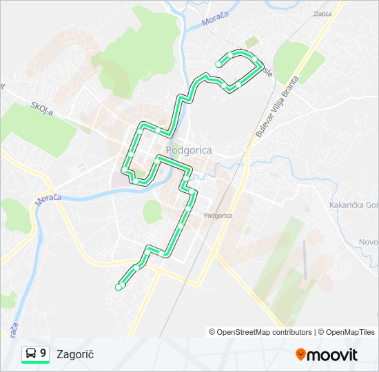 9 autobus mapa linije