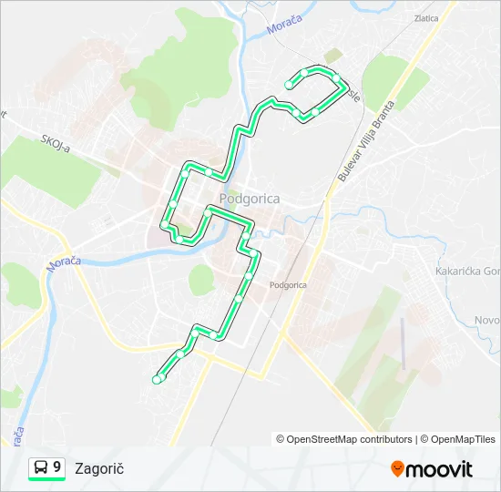 9 Bus Line Map