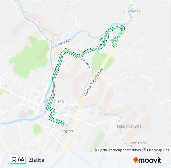 6A autobus mapa linije