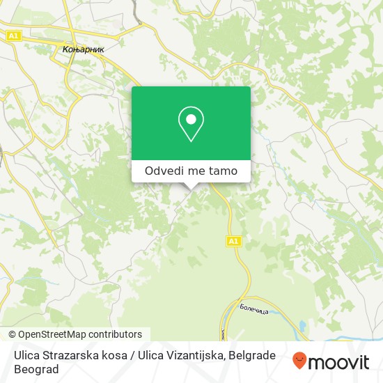 Ulica Strazarska kosa / Ulica Vizantijska mapa