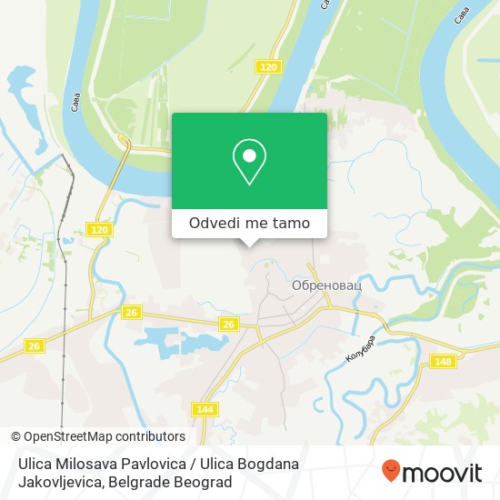 Ulica Milosava Pavlovica / Ulica Bogdana Jakovljevica mapa