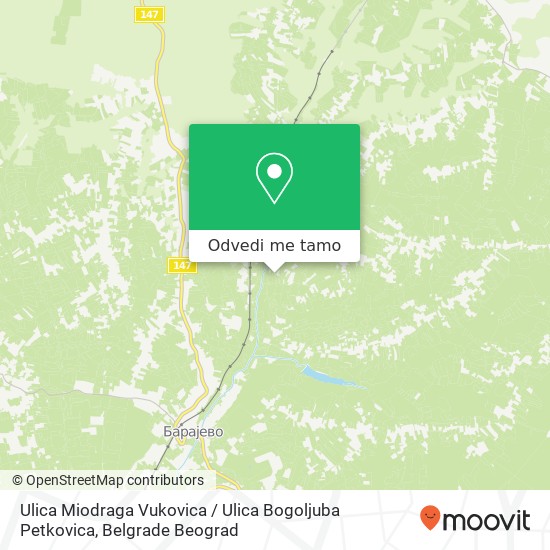 Ulica Miodraga Vukovica / Ulica Bogoljuba Petkovica mapa