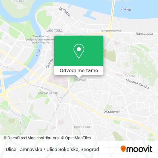 Ulica Tamnavska / Ulica Sokolska mapa