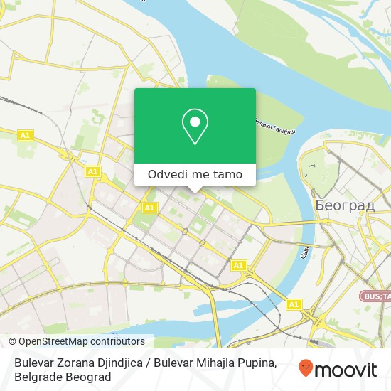 Bulevar Zorana Djindjica / Bulevar Mihajla Pupina mapa