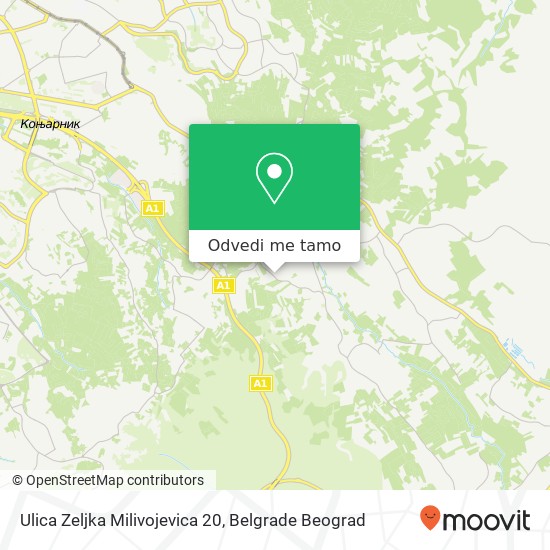 Ulica Zeljka Milivojevica 20 mapa