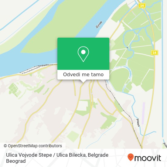 Ulica Vojvode Stepe / Ulica Bilecka mapa