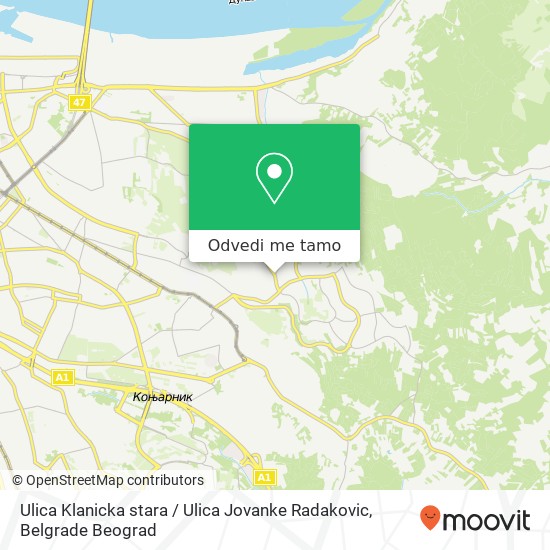 Ulica Klanicka stara / Ulica Jovanke Radakovic mapa