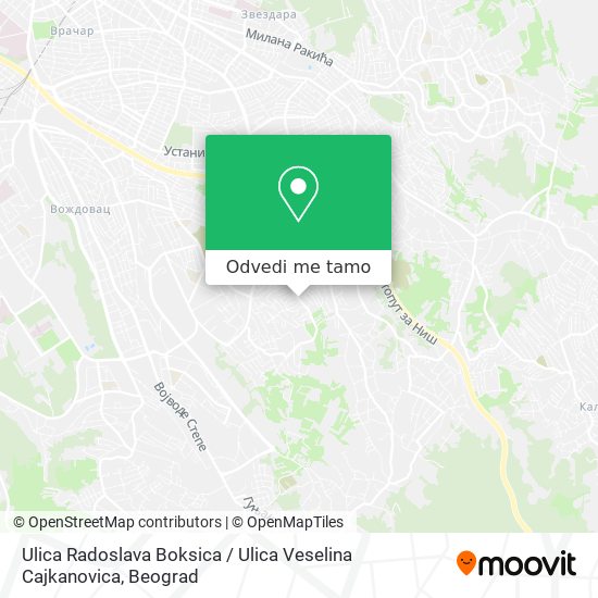 Ulica Radoslava Boksica / Ulica Veselina Cajkanovica mapa