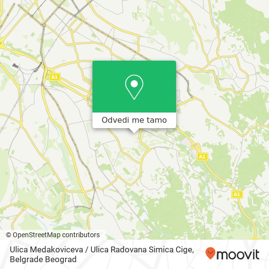 Ulica Medakoviceva / Ulica Radovana Simica Cige mapa