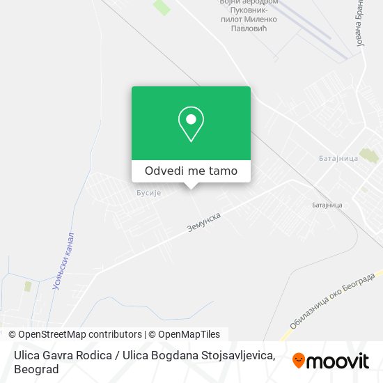 Ulica Gavra Rodica / Ulica Bogdana Stojsavljevica mapa