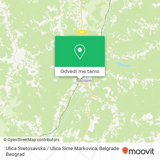 Ulica Svetosavska / Ulica Sime Markovica mapa