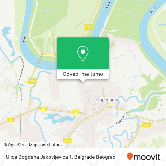 Ulica Bogdana Jakovljevica 1 mapa