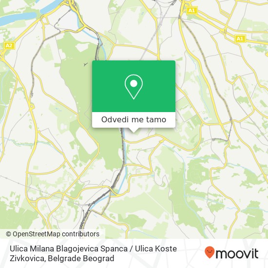 Ulica Milana Blagojevica Spanca / Ulica Koste Zivkovica mapa