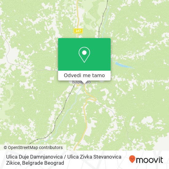 Ulica Duje Damnjanovica / Ulica Zivka Stevanovica Zikice mapa