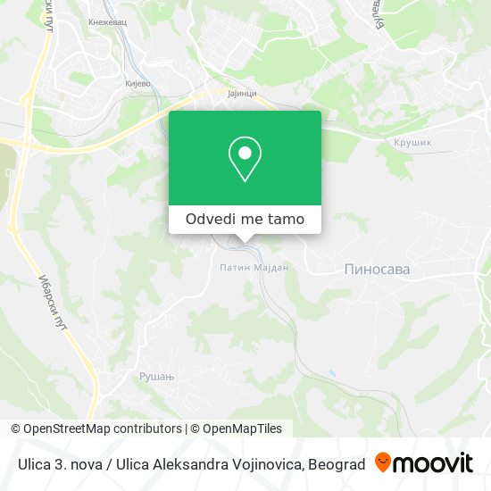 Ulica 3. nova / Ulica Aleksandra Vojinovica mapa