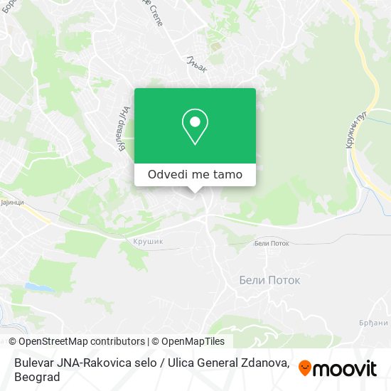 Bulevar JNA-Rakovica selo / Ulica General Zdanova mapa