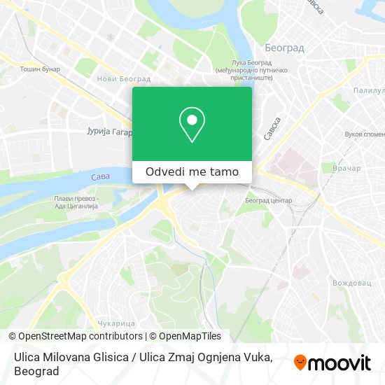 Ulica Milovana Glisica / Ulica Zmaj Ognjena Vuka mapa