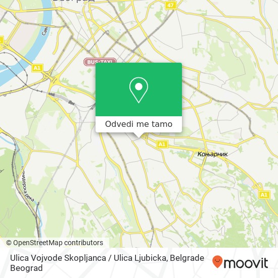 Ulica Vojvode Skopljanca / Ulica Ljubicka mapa