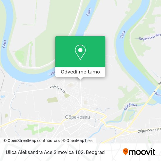 Ulica Aleksandra Ace Simovica 102 mapa