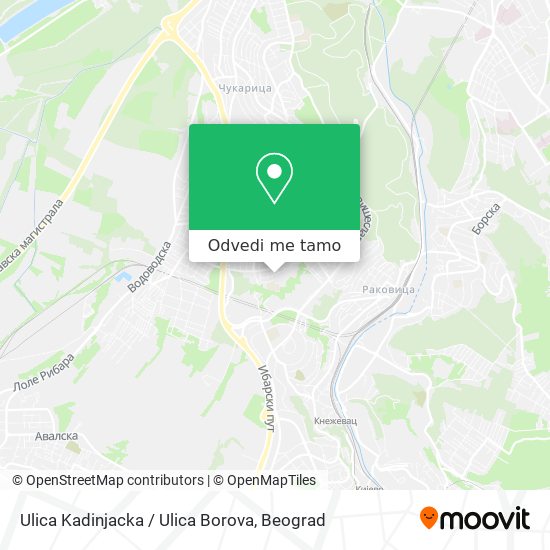 Ulica Kadinjacka / Ulica Borova mapa