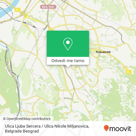 Ulica Ljube Sercera / Ulica Nikole Miljanovica mapa